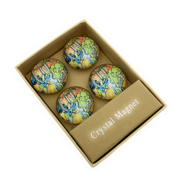 Tree Roos Refrigerator Magnets, Vincent Van Gogh, Set of 4, 1.3" Round - Picture 4 of 4